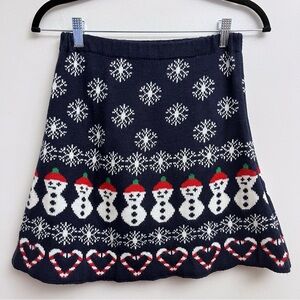 Derek Heart Women’s Small Christmas Holiday Winter Snowflake Knit A Line Skirt